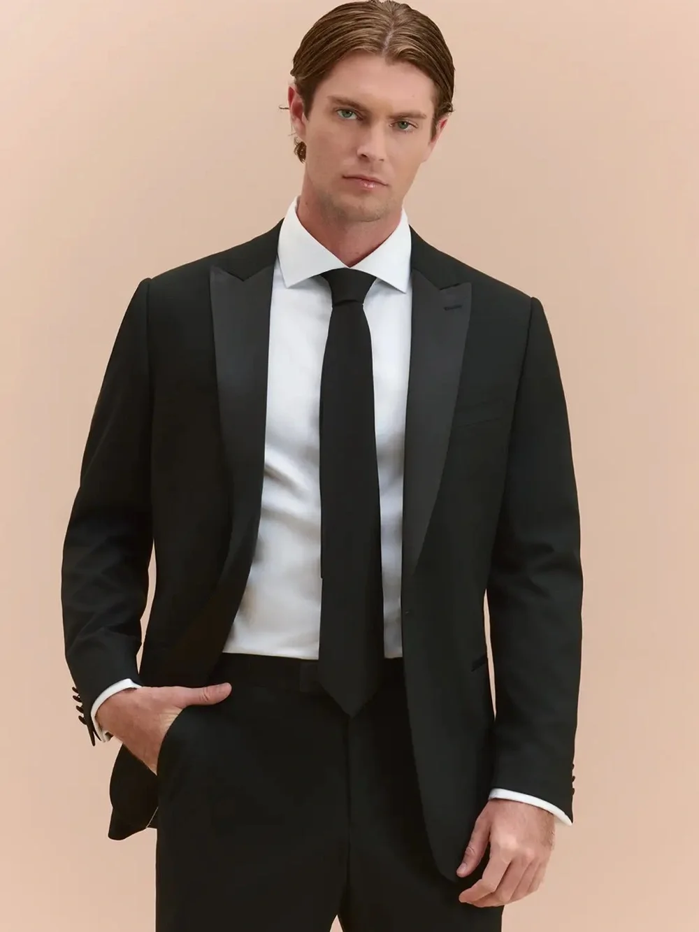 Azazie Hudson Black Tuxedo Jacket  classic short 38 NWT men’s, teen, boys suit